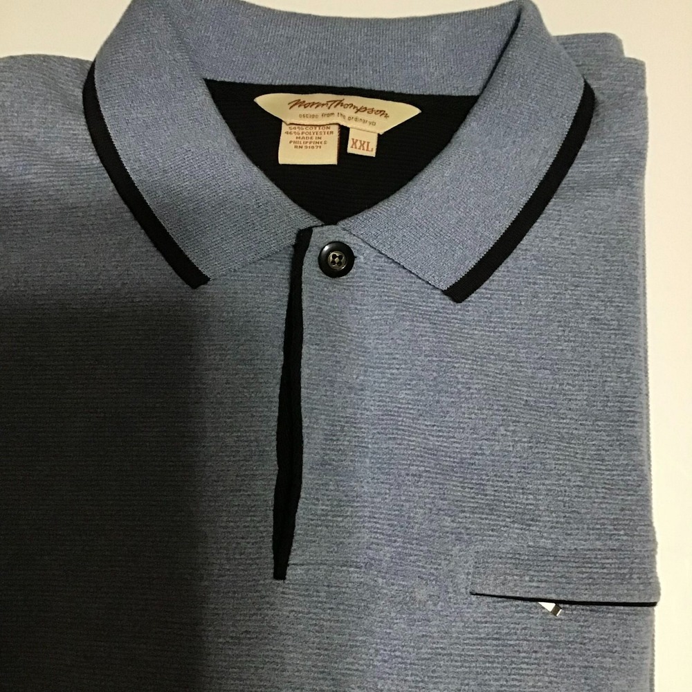 Norm‎ Thompson Vintage Mens Gray Collared Sweater With Chest Pocket Size XXL - Picture 5 of 8